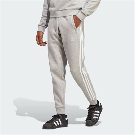 adidas 3 stripes broek grijs|adidas sportbroeken.